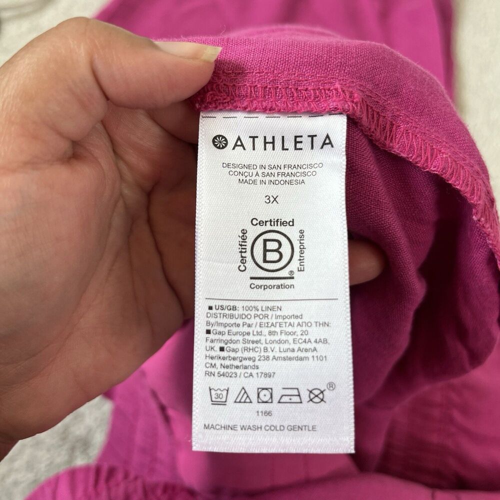 Athleta Retreat Wide Leg Linen Pants Pink Travel Women’s Size 3X NWT’s - Picture 11 of 15